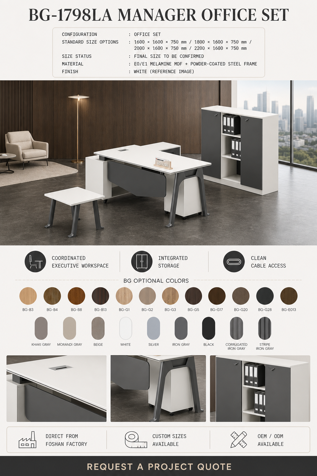 Meja Manajer L-Shape — detail fitur 3