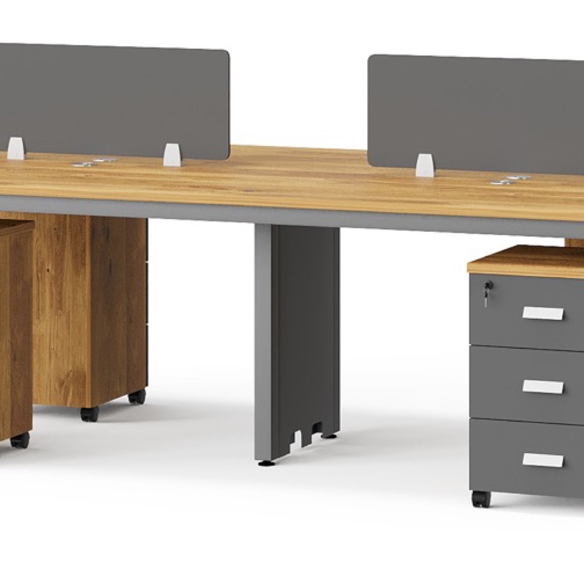 4-Person Office Workstation with Pedestals — feature detail 2