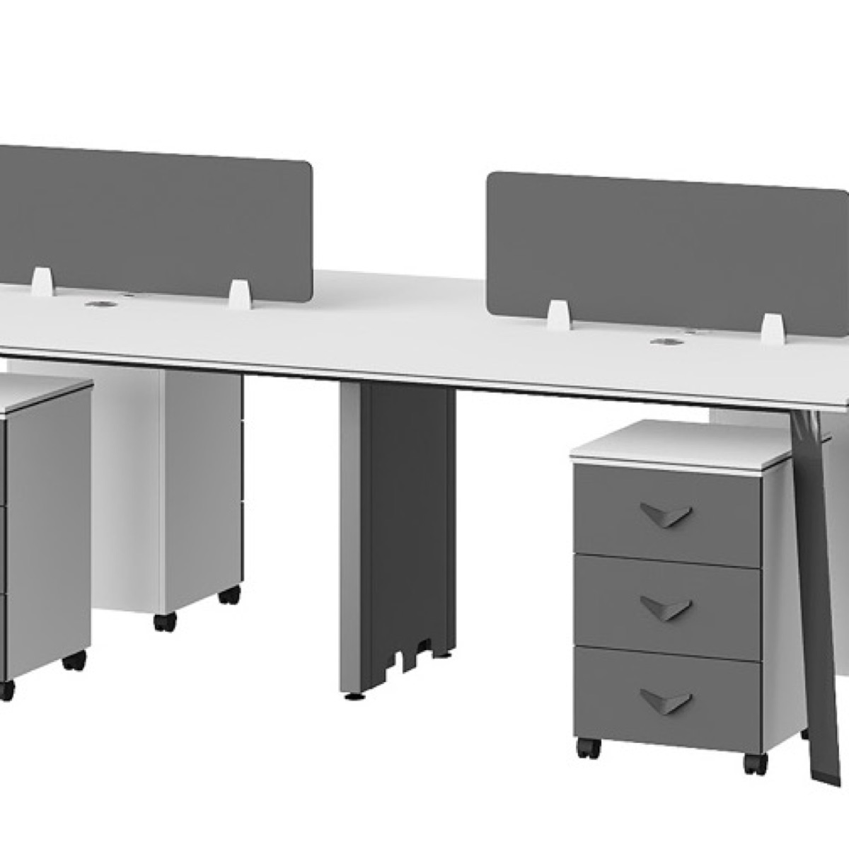 Office Workstation with Fabric Panels — feature detail 2
