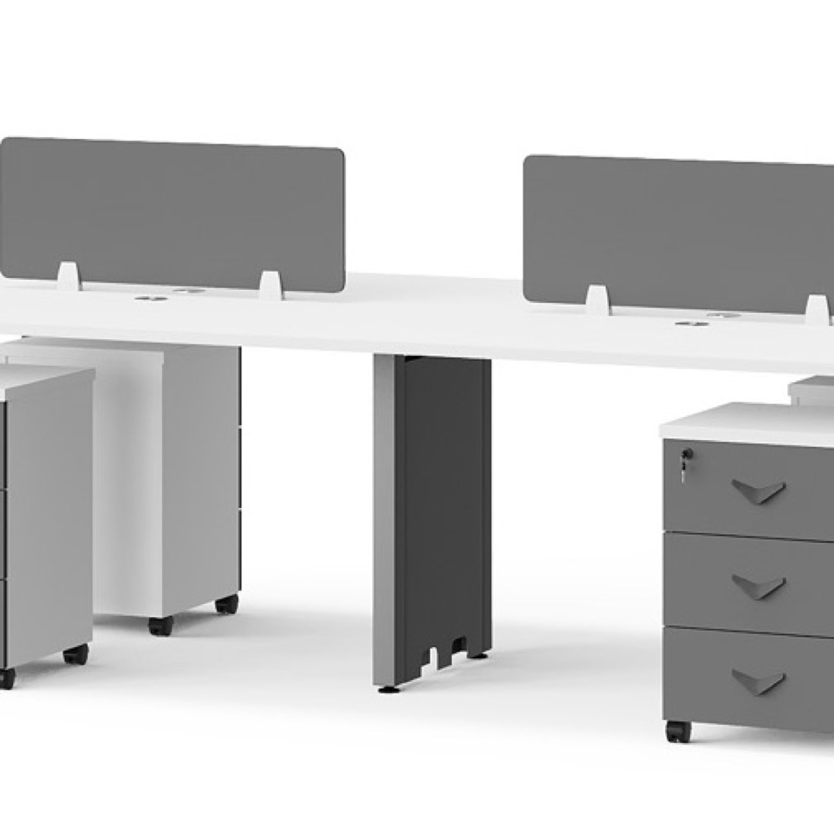 White 2-Person Office Workstation — feature detail 2
