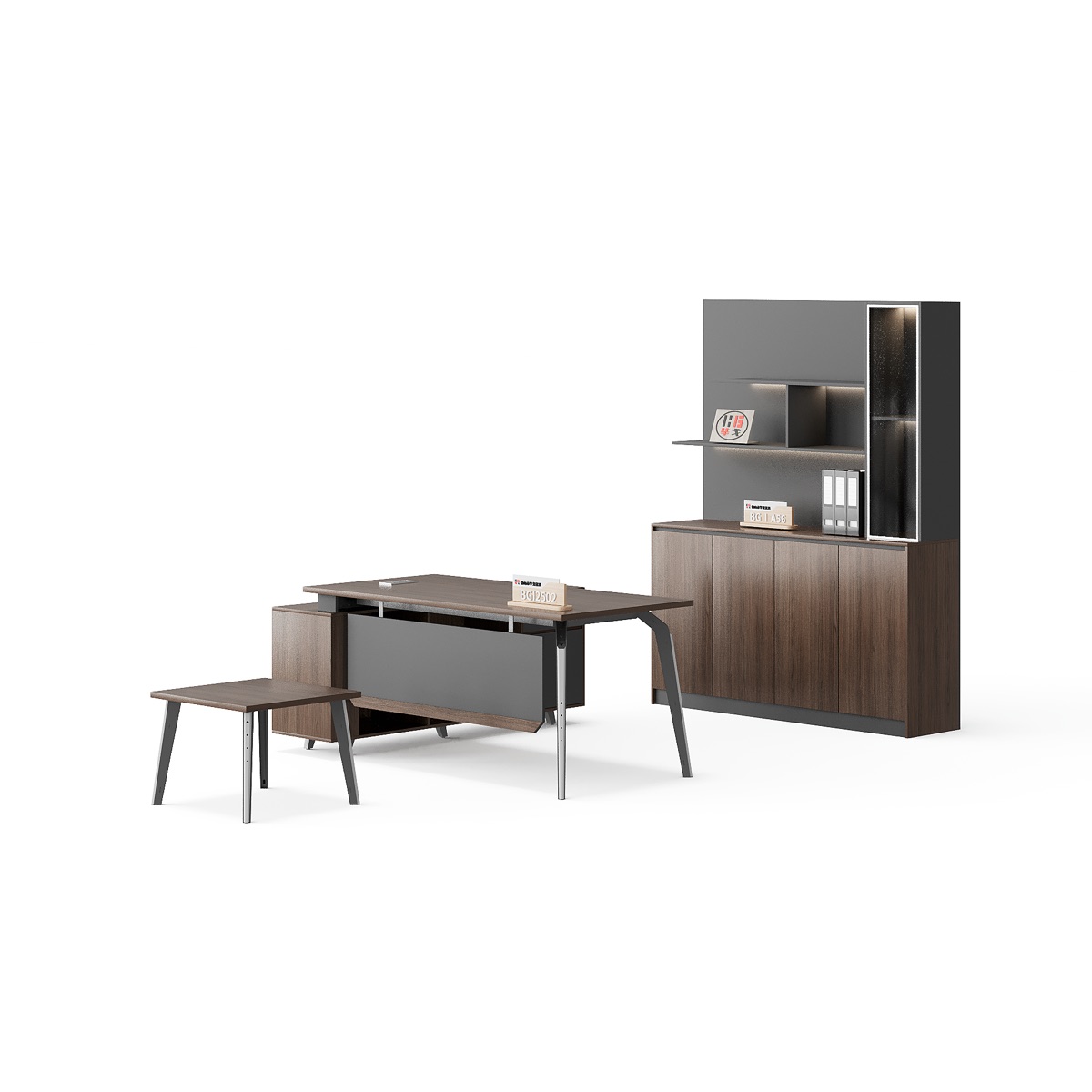 Meja Direktur L-Shape — BG-2502LA-G17