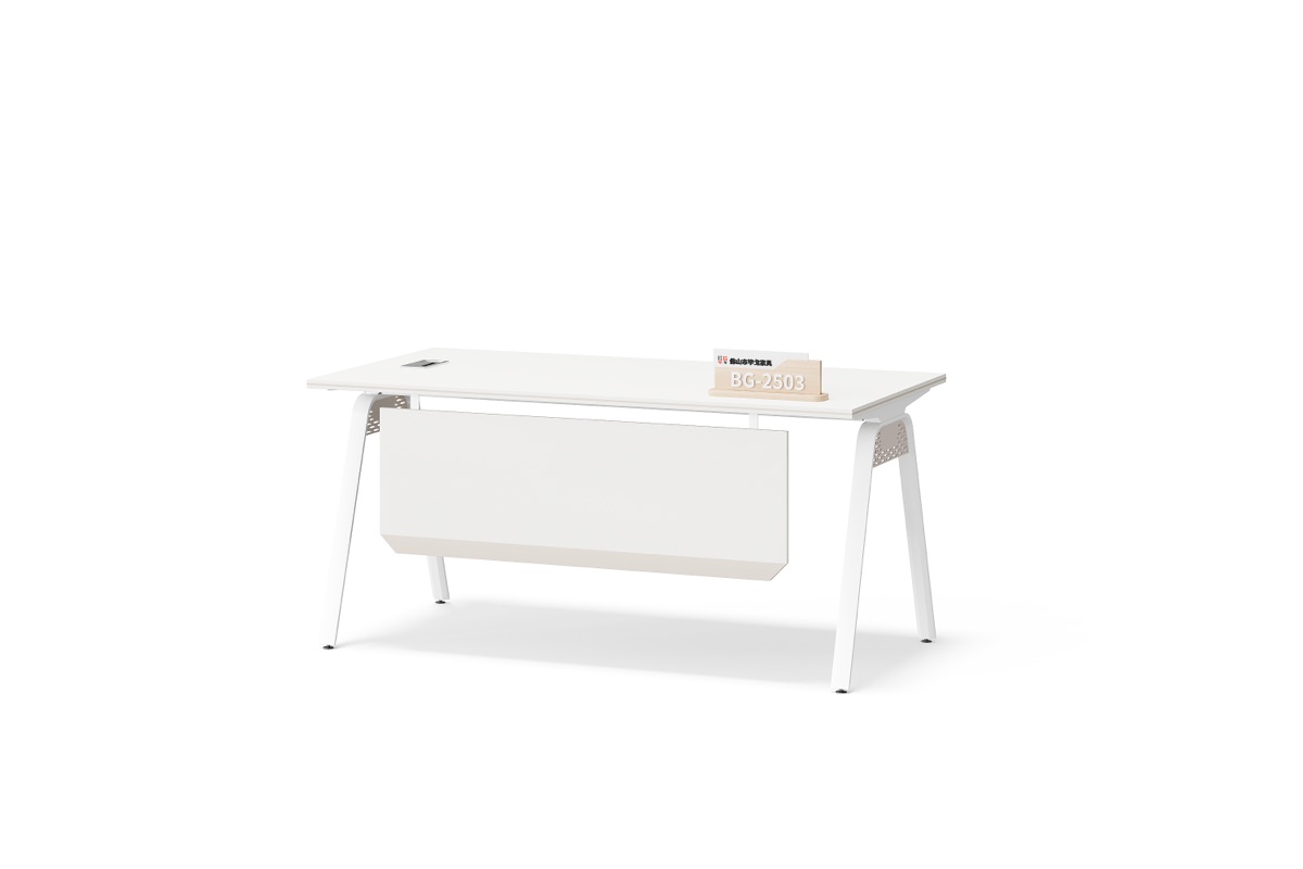 Meja Eksekutif Lurus Putih + Side Cabinet — detail fitur 1