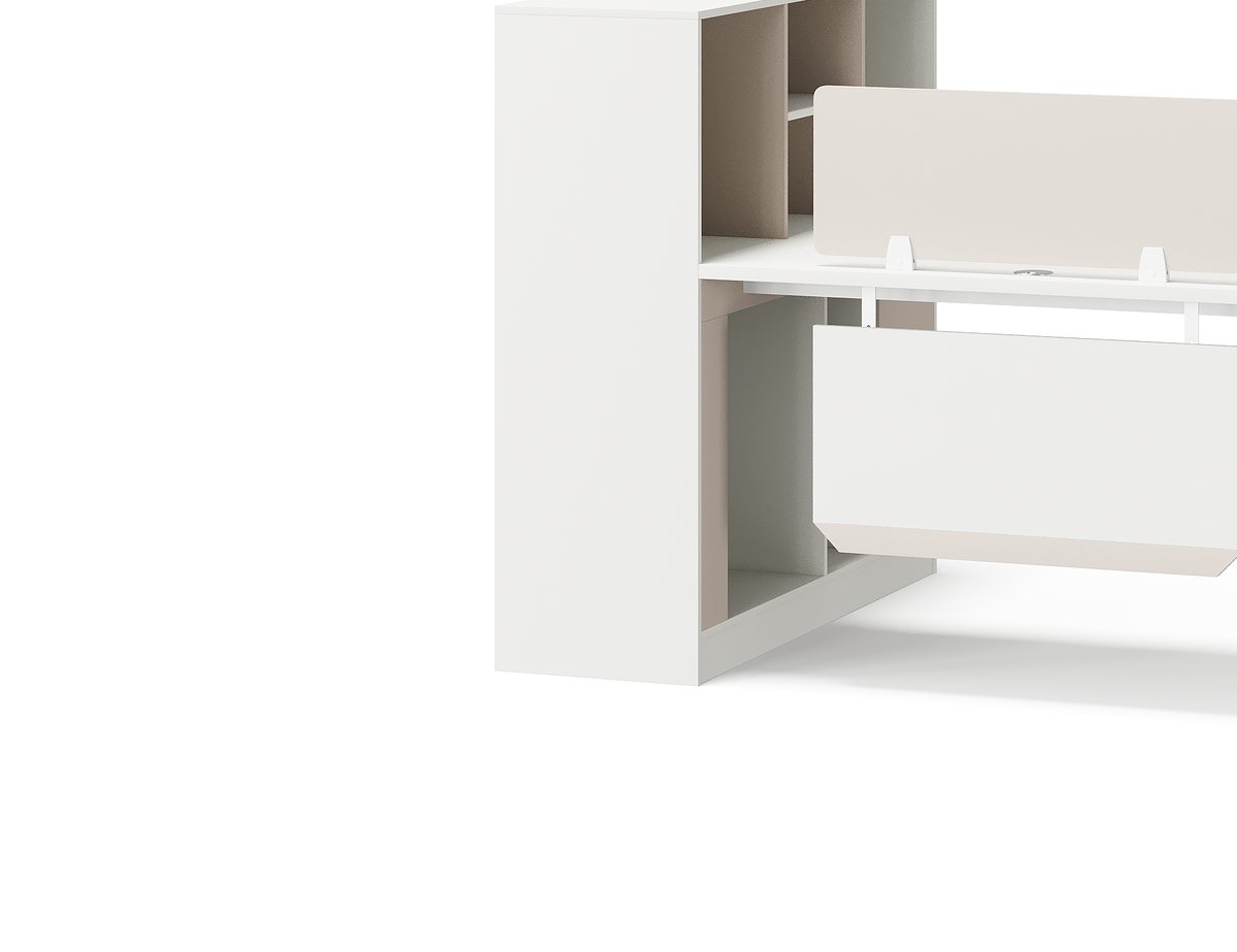 Workstation 1 Orang Panel Privasi Putih — detail fitur 2