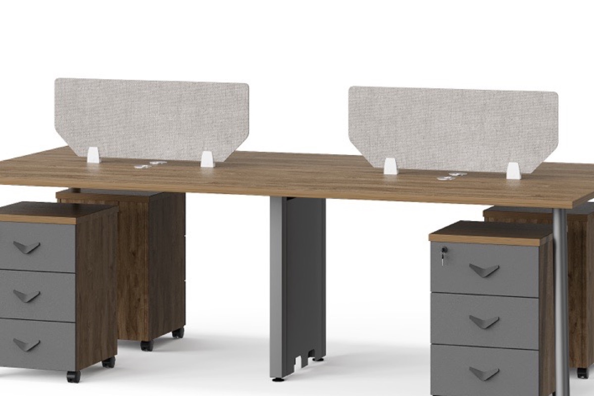 Workstation Bench 2 Orang & Layar Privasi — detail fitur 1