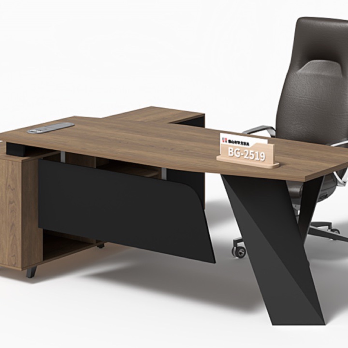 Meja Direktur L-Shape Modern — detail fitur 1