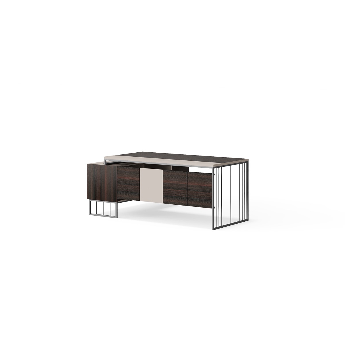Meja Direktur Kaki Grid dengan Kabinet Samping — BG-2522L-B13 — Foshan China office furniture manufacturer