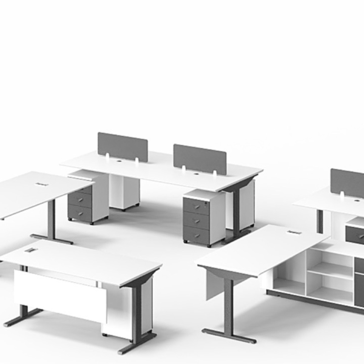 Meja Kerja Kantor 4 Orang Modular — detail fitur 1