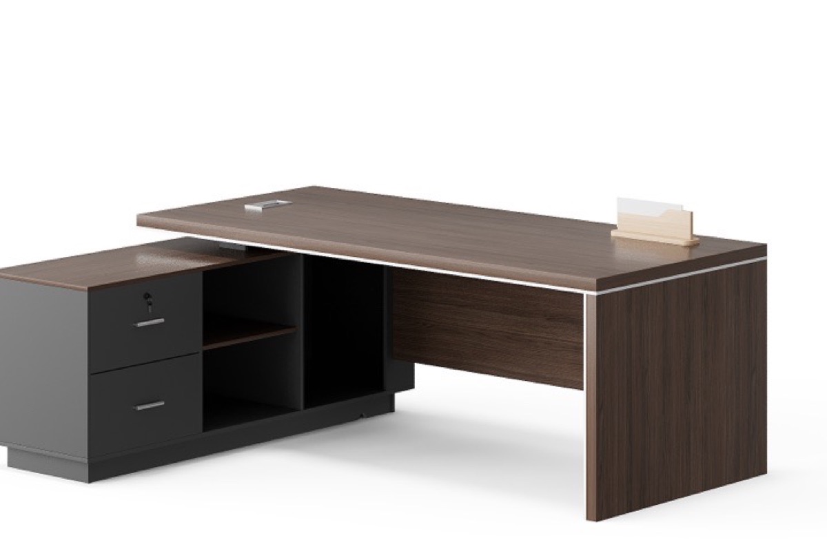 Meja Direktur L-Shape Panel Aksen — detail fitur 1