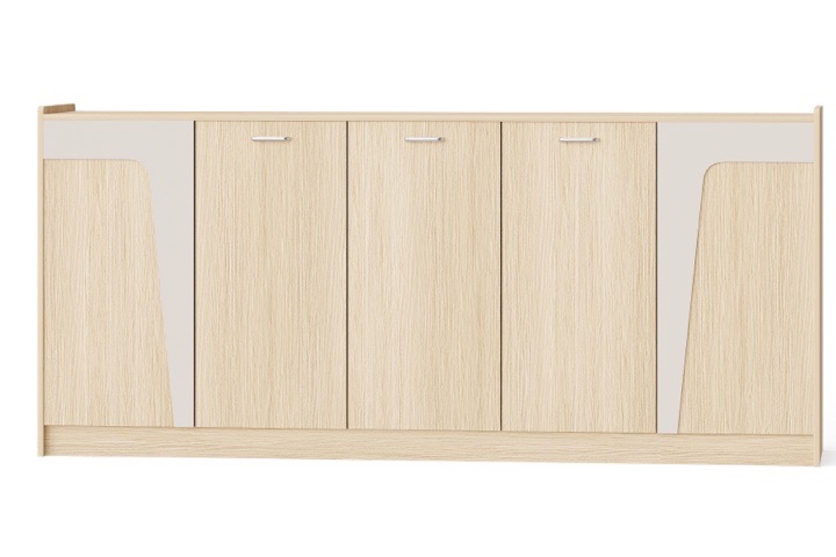 Office Side Cabinet with Curved Door Accents — feature detail 1