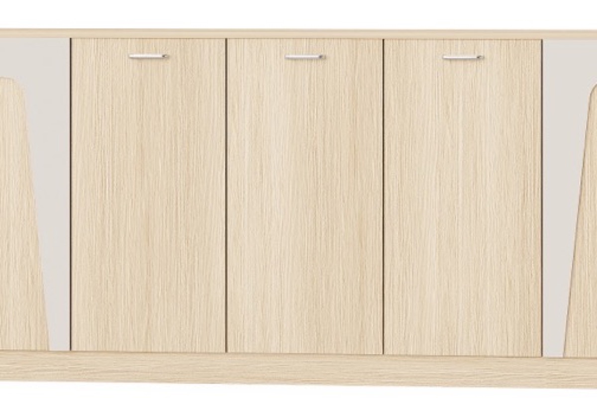 Office Side Cabinet with Curved Door Accents — feature detail 2
