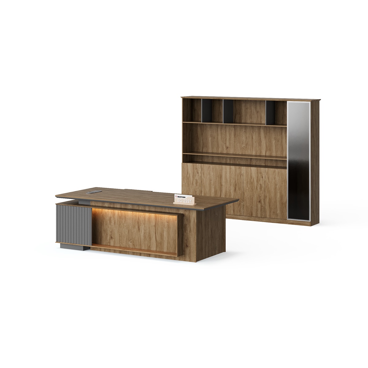 BG Tembus 511 Produk: Meja Direktur L-Shape & Kabinet Sisi