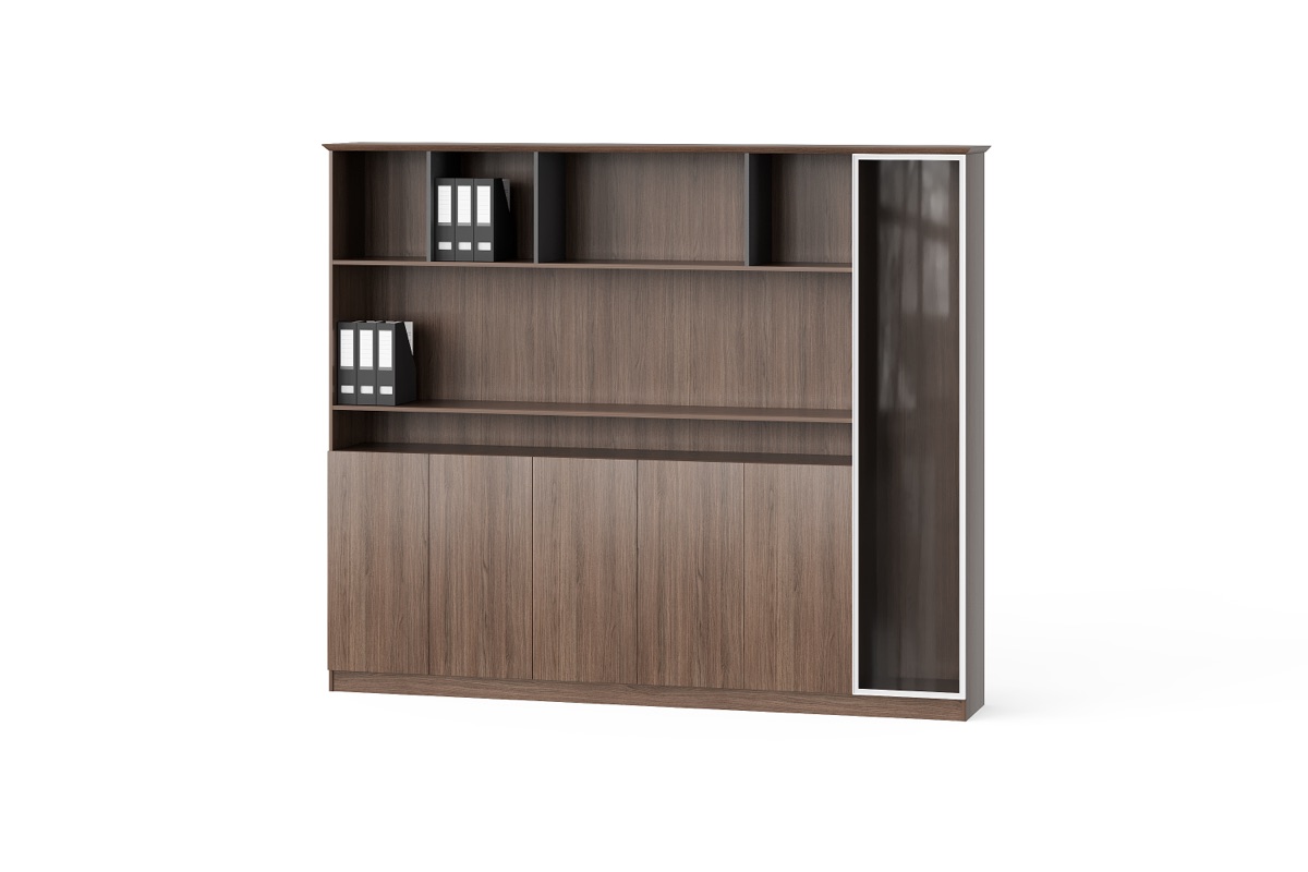 Kabinet Arsip Rak Terbuka + Pintu Kaca — BG-2557B