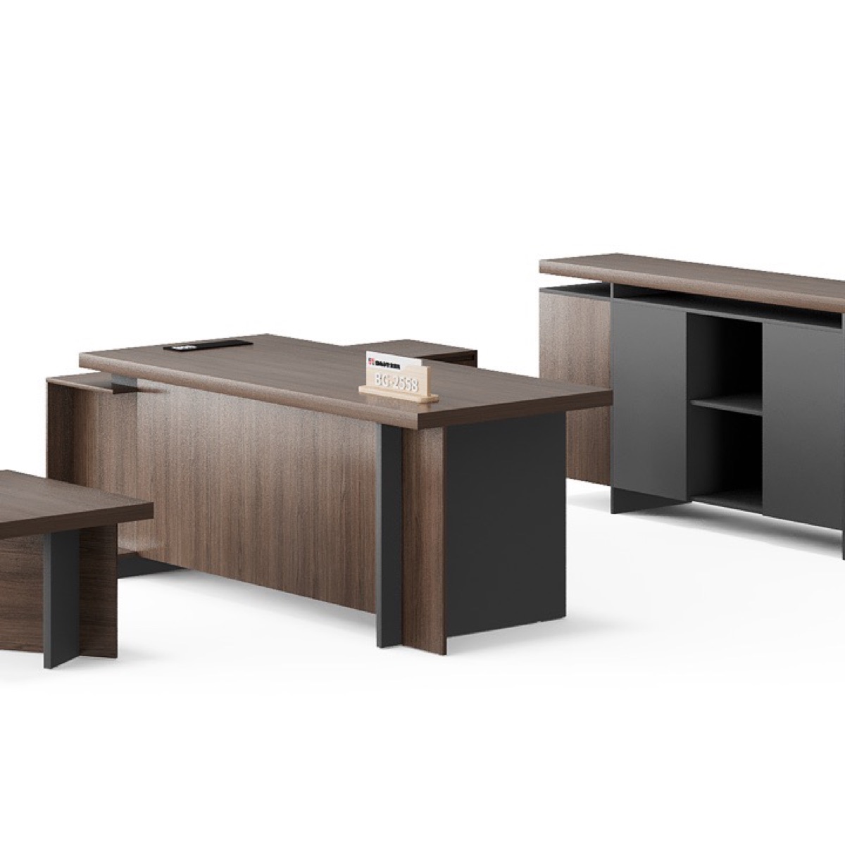 Meja Direktur L-Shape + Kabinet Sisi — detail fitur 1