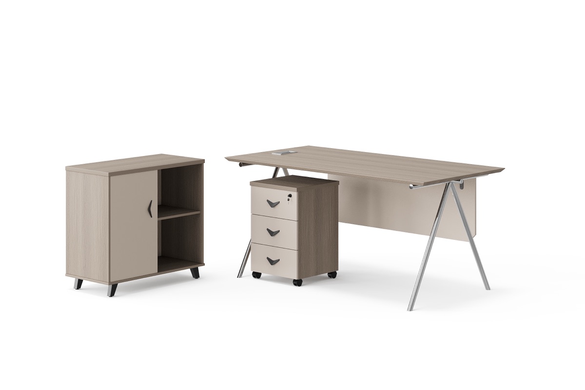Meja Direktur L-Shape + Panel Privasi — detail fitur 1