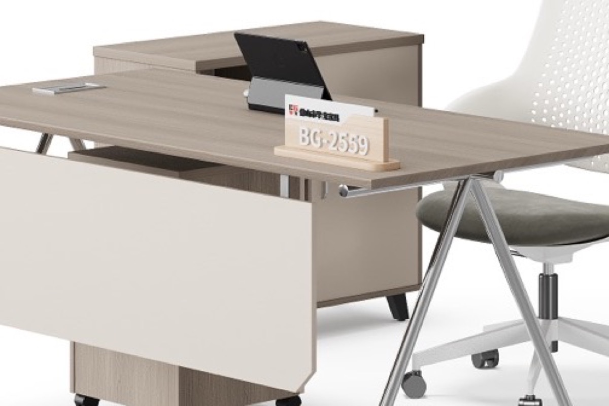 Meja Direktur L-Shape + Panel Privasi — detail fitur 2