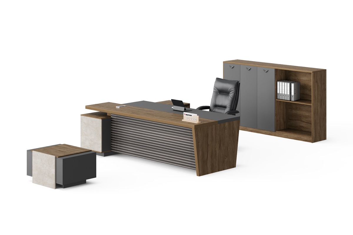 Executive L-Desk + Cabinet Set — feature detail 1