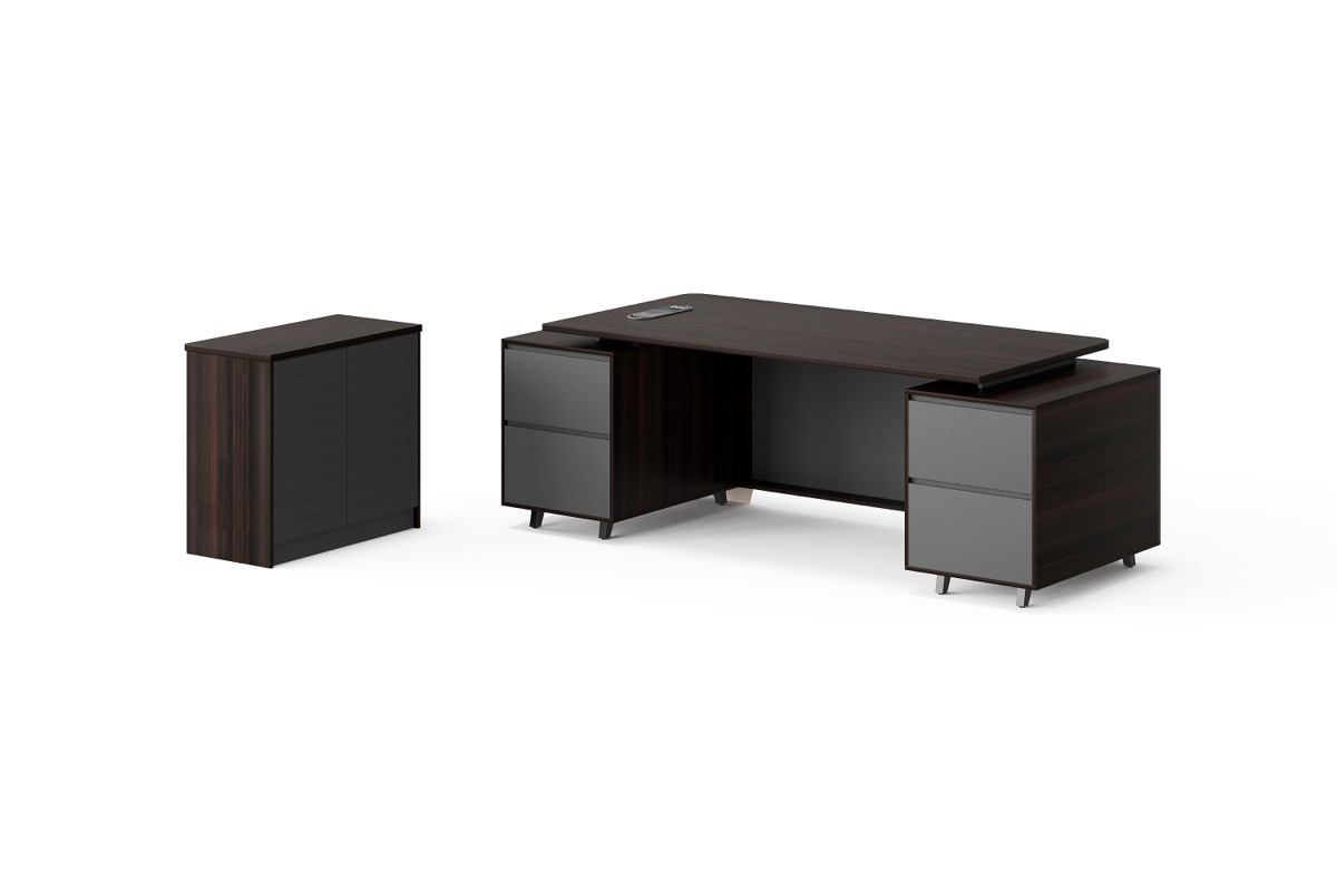 Meja Direktur L-Shape + Dudukan Monitor — detail fitur 1