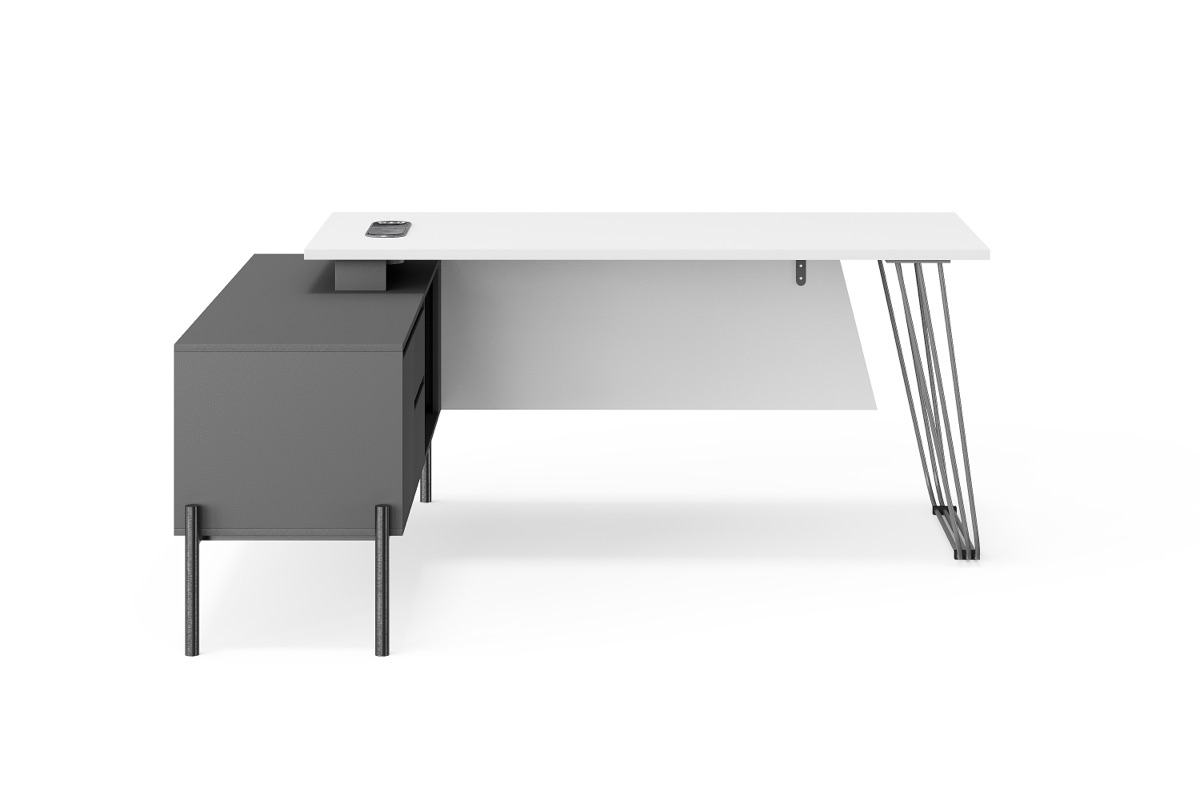 Meja Eksekutif L-Shape Putih — detail fitur 2