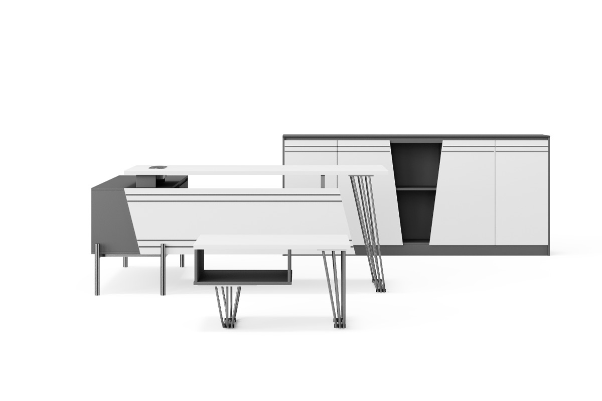 Meja Eksekutif L-Shape — detail fitur 1