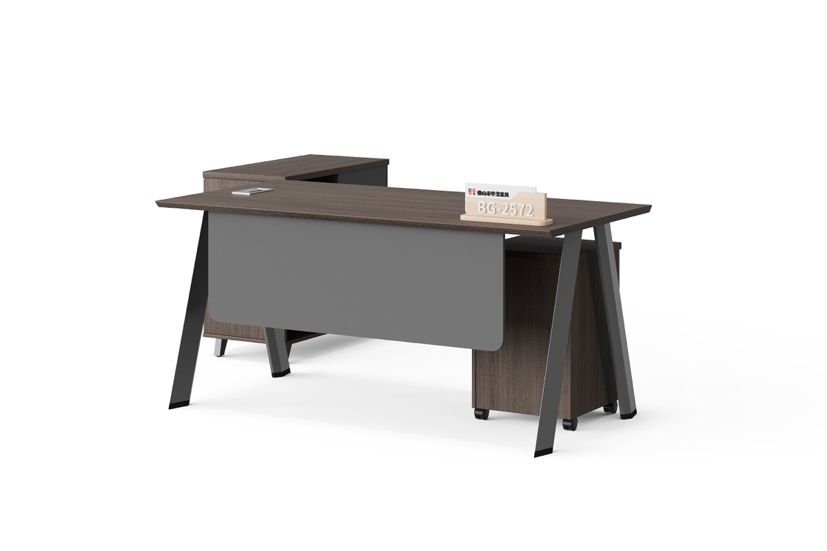 Meja Manajer L-Shape + Side Cabinet — detail fitur 1