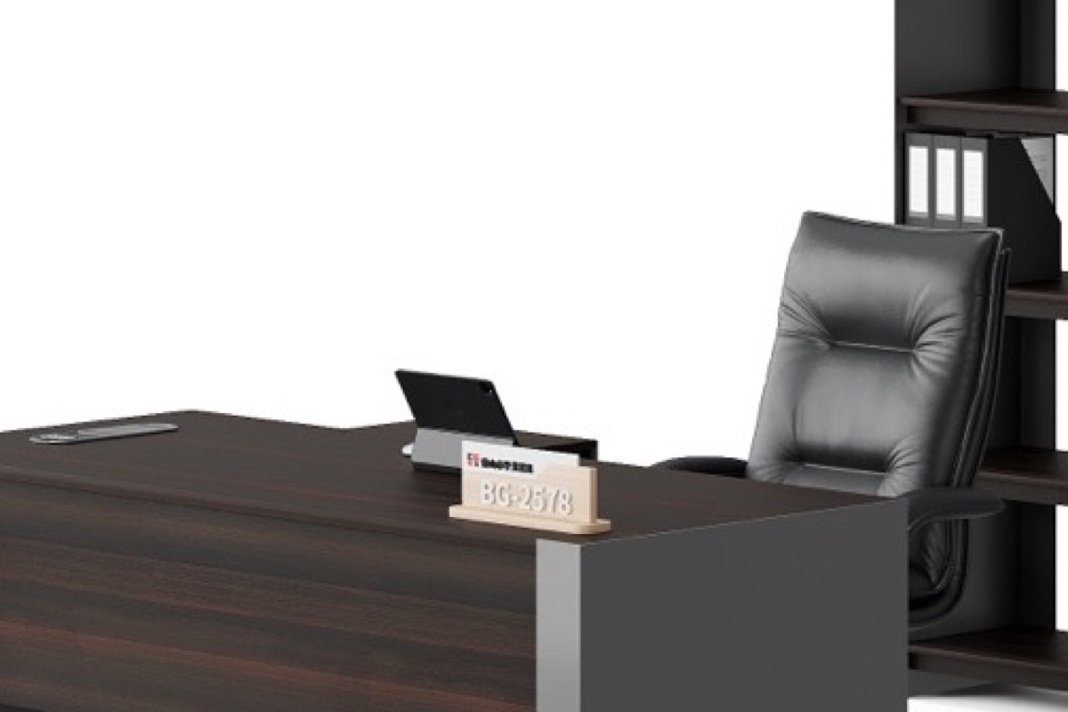 Meja Direktur L-Shape + Rak Buku — detail fitur 5