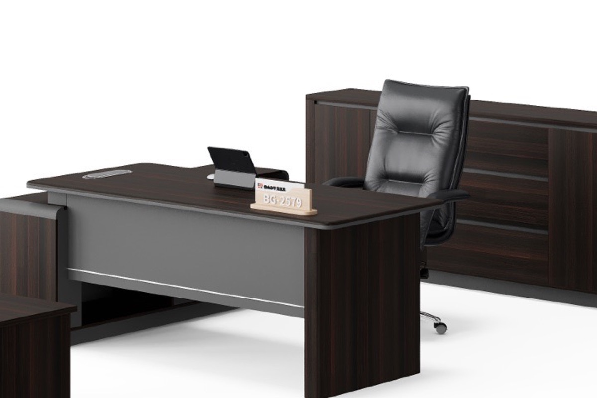 Director Desk with Cabinet — feature detail 1