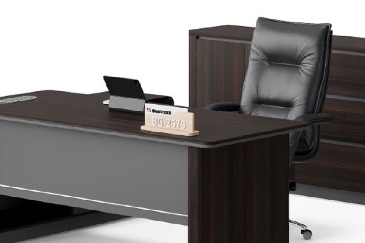 Director Desk with Cabinet — feature detail 2