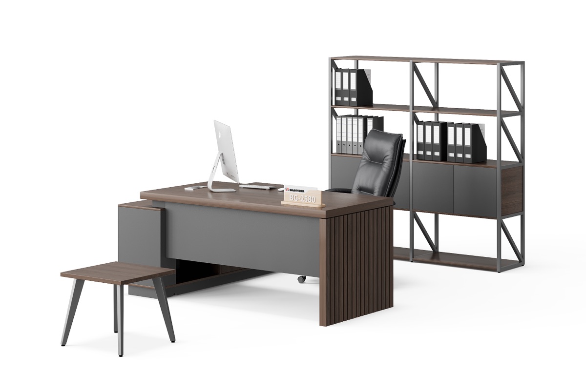 Meja Direktur Lurus + Side Cabinet — detail fitur 2