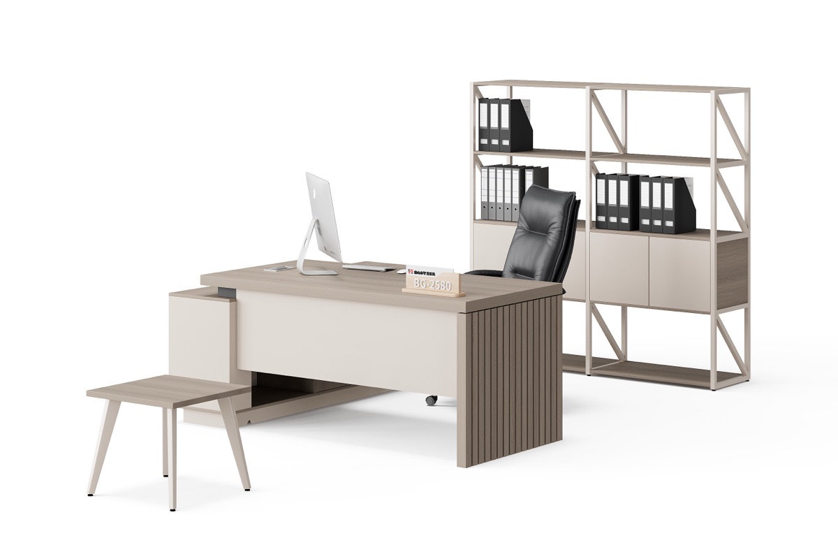 Meja Direktur Lurus + Side Cabinet — detail fitur 3