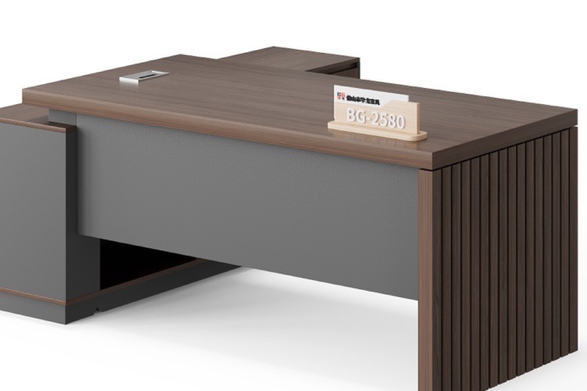 Meja Direktur L-Shape Slat — detail fitur 1