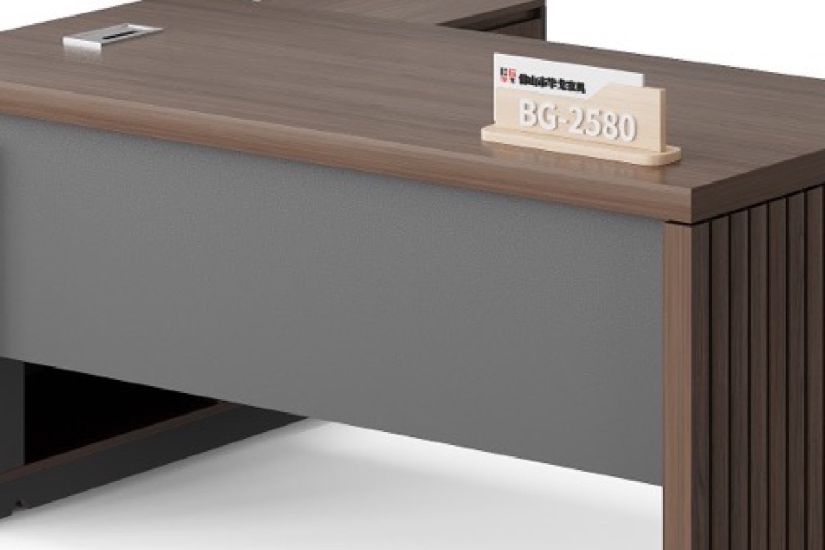 Meja Direktur L-Shape Slat — detail fitur 2