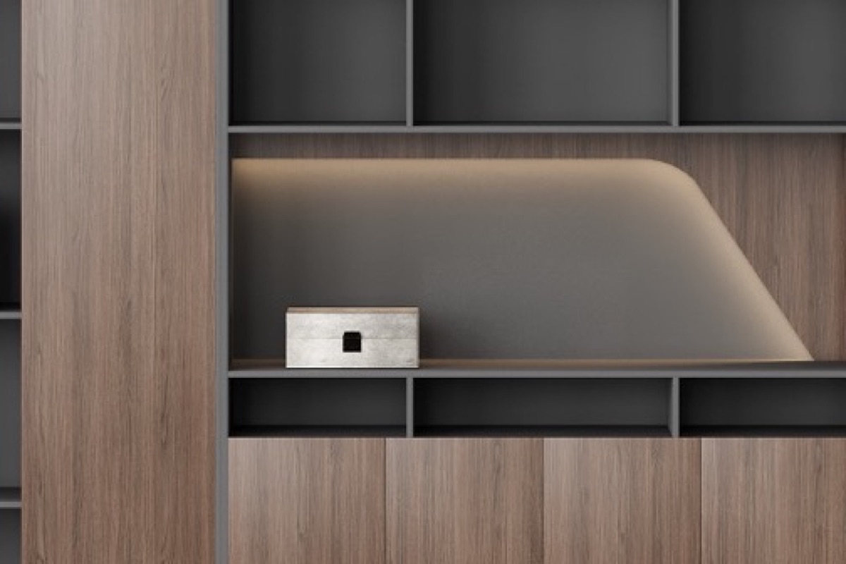 Rak Buku Kantor Niche LED — detail fitur 2