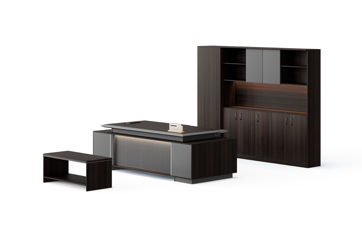 Set Meja Direktur 2400 L-Shape — BG-2590LA