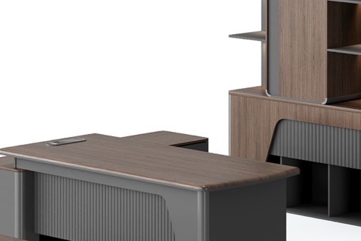 Meja Direktur L-Shape + Hutch — detail fitur 2
