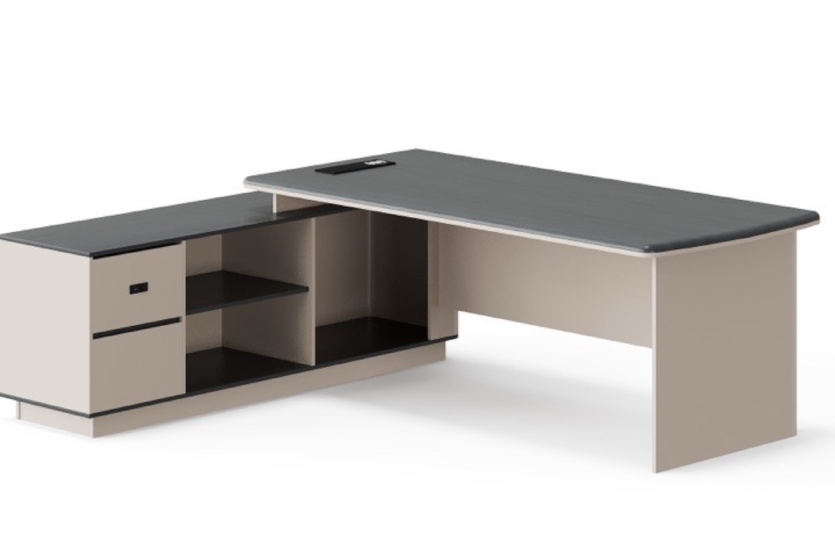 Meja Direktur L-Shape Kabinet + Laci — detail fitur 1