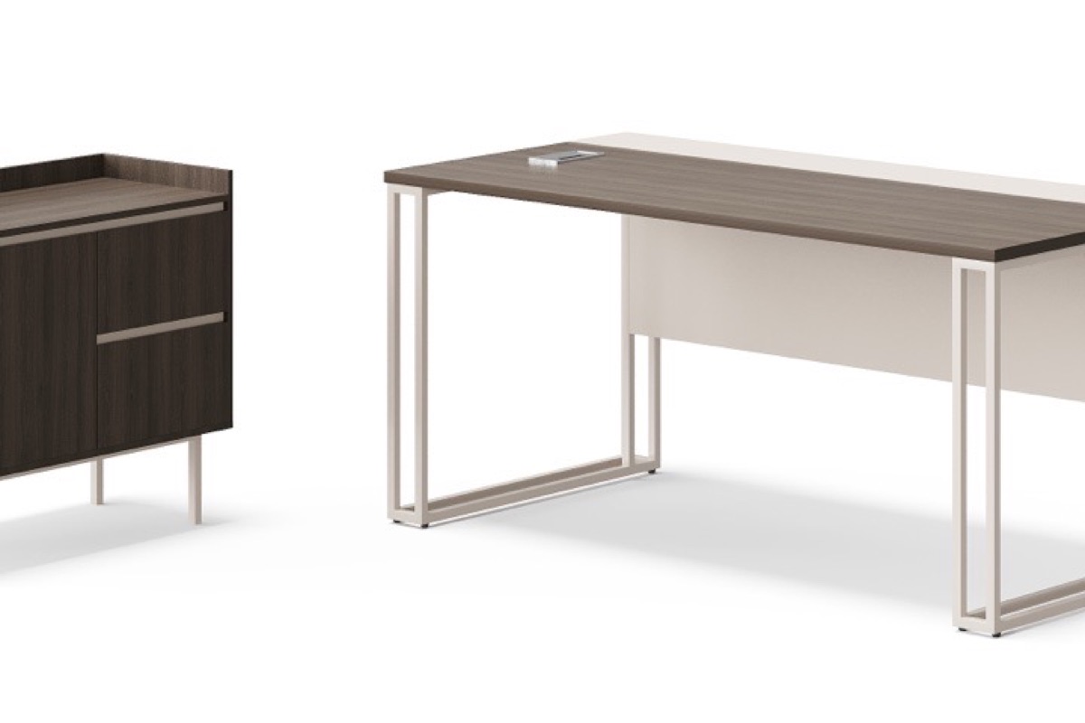 Meja Direktur Lurus + Kabinet Dua Pintu — detail fitur 1