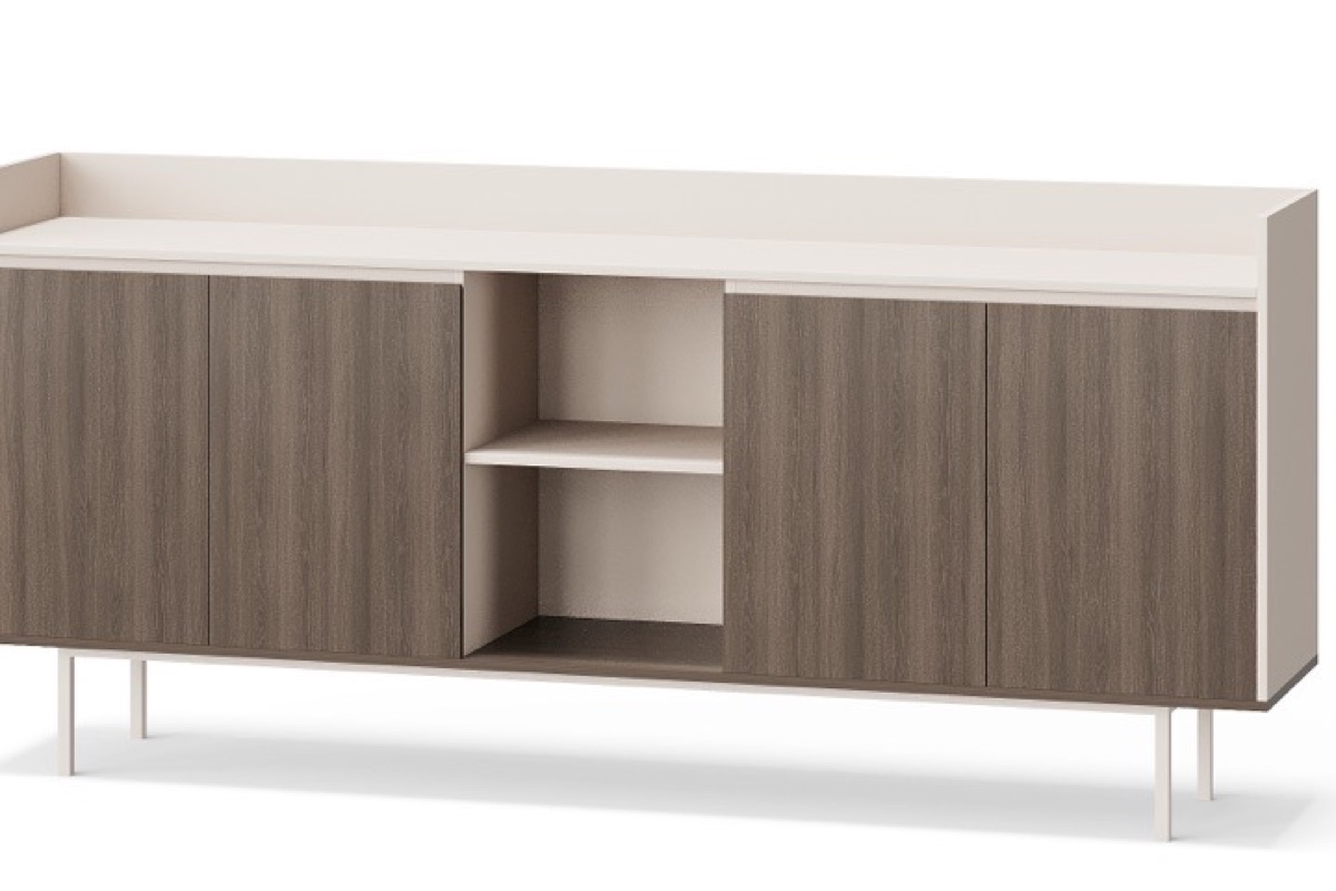 Kabinet Sisi Kantor Kaki Tapered + Rak — detail fitur 1