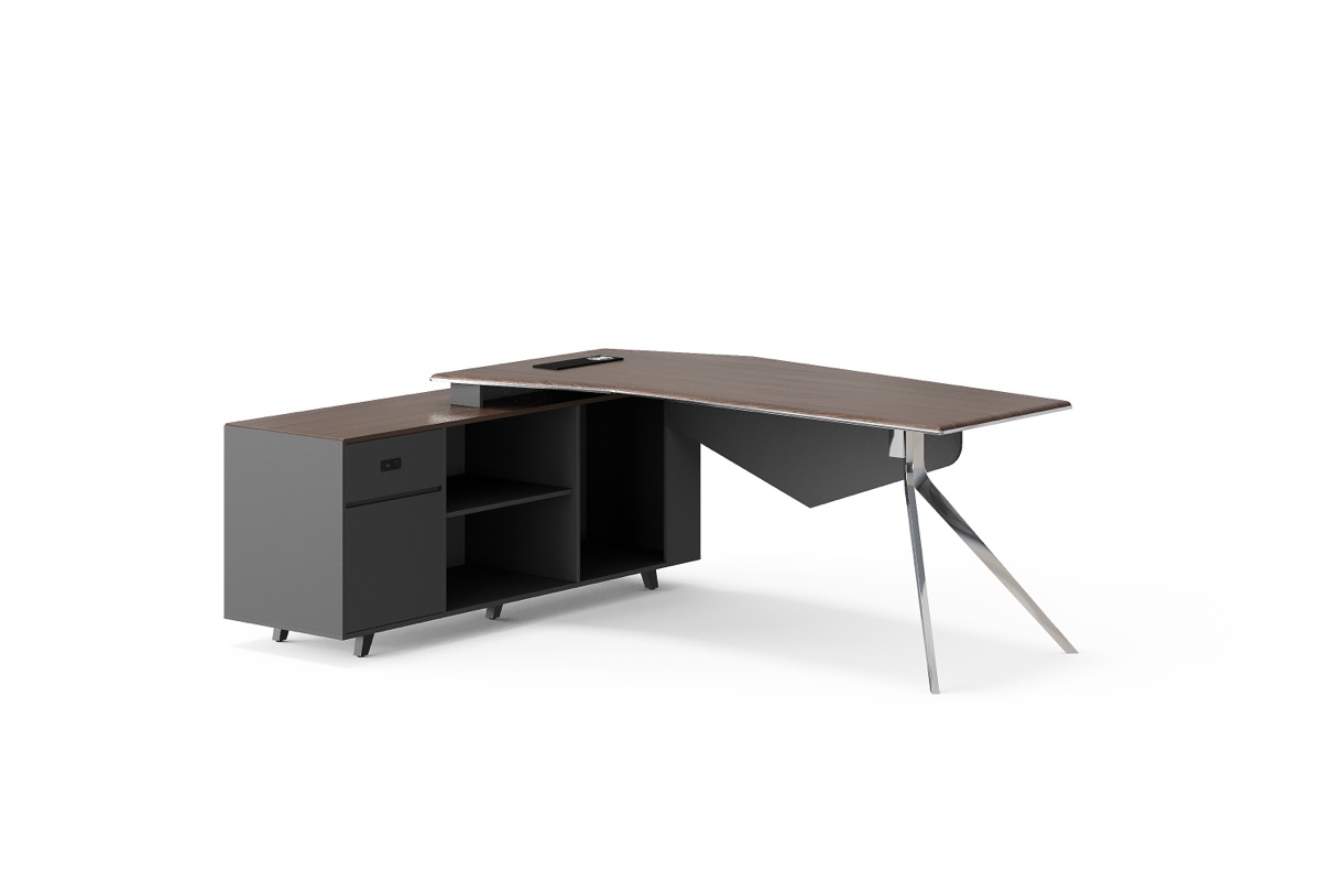 BG Tembus 461 Produk: Meja Direktur L-Shape & Kabinet Sisi