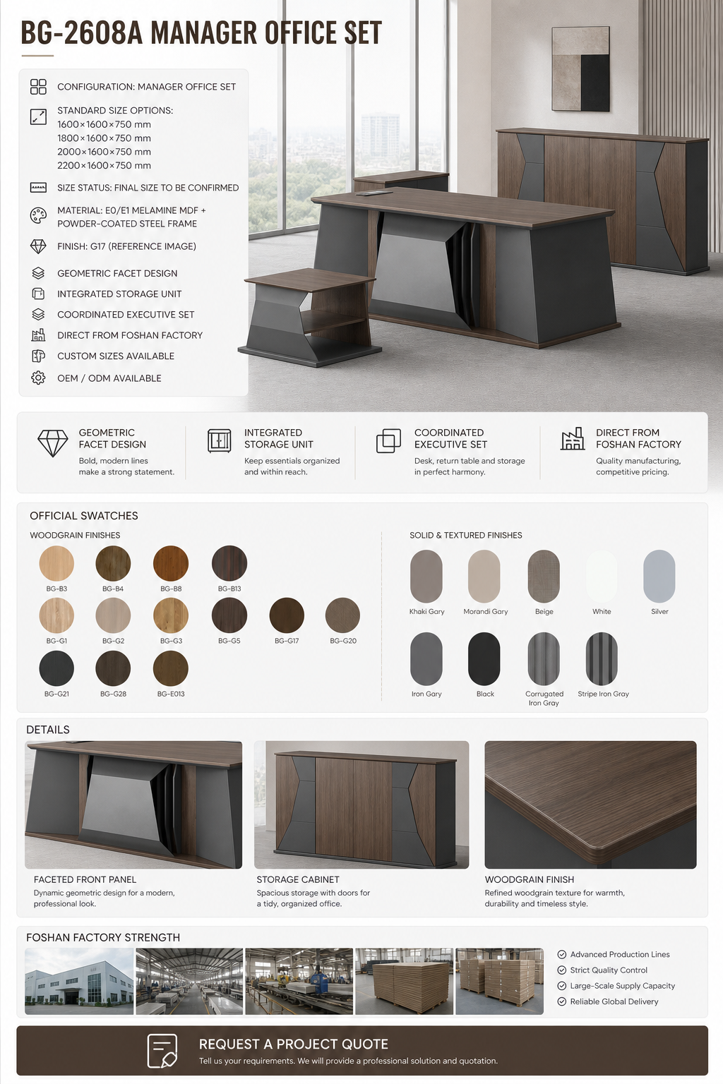 Executive Desk — BG-2608A detail