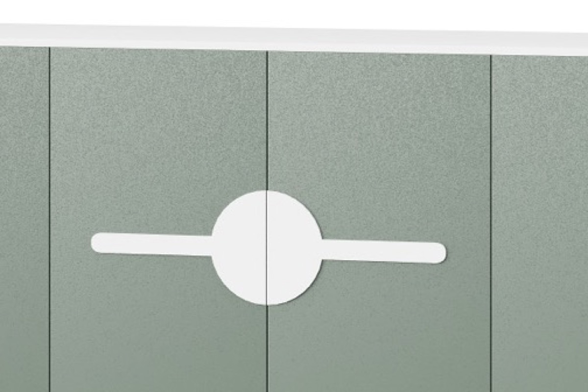Kabinet Kantor Hijau Aksen Lingkaran + Kaki — detail fitur 2