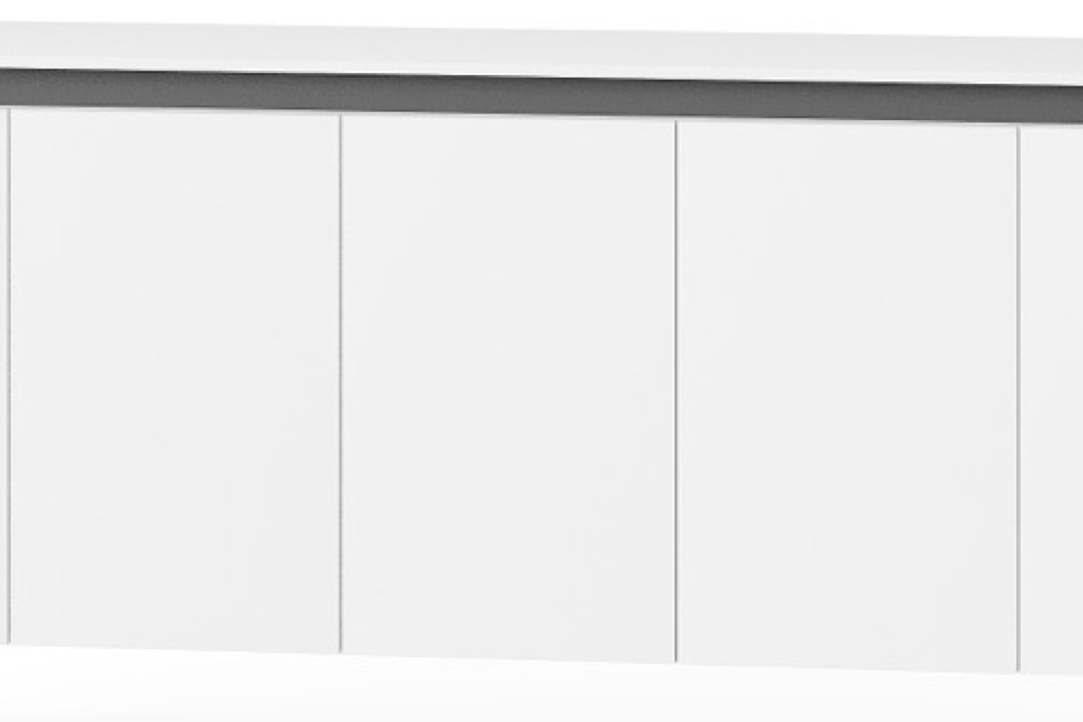 White Office Cabinet 5 Doors Metal Legs — feature detail 2