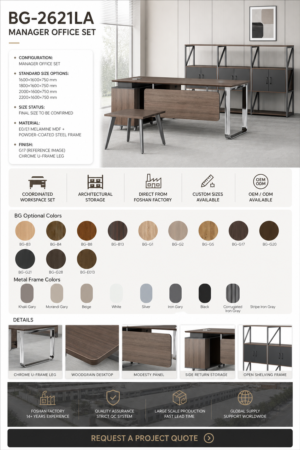 Meja Manajer L-Shape — detail fitur 3