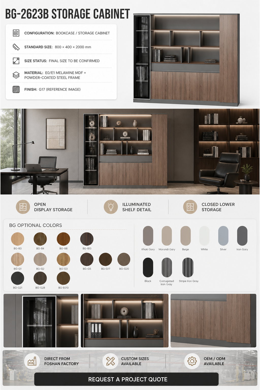 2-Door File Cabinet — BG-2623B-G17 detail