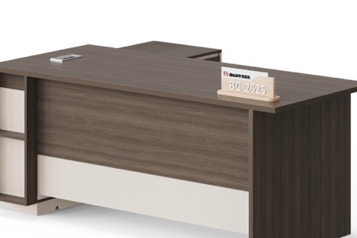 Meja Direktur L-Shape G28 + Rak Sisi Terbuka — detail fitur 2