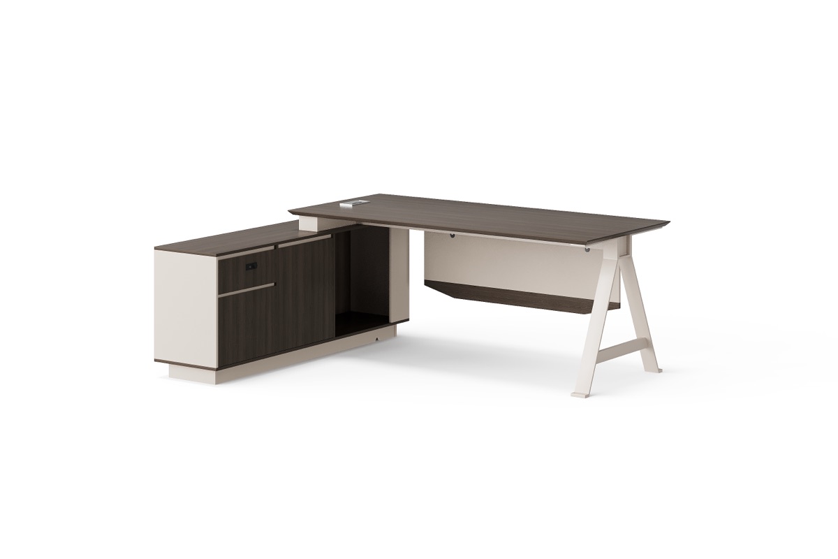 Meja Direktur L-Shape G28 + Kabinet & Kaki A-Frame — detail fitur 1