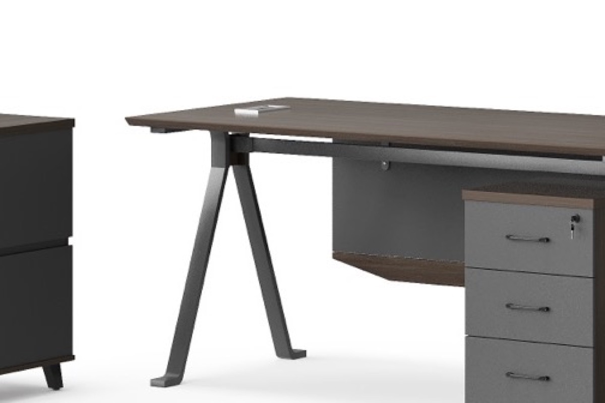 Meja Direktur L-Shape G28 Kaki Tapered + Unit Laci — detail fitur 2