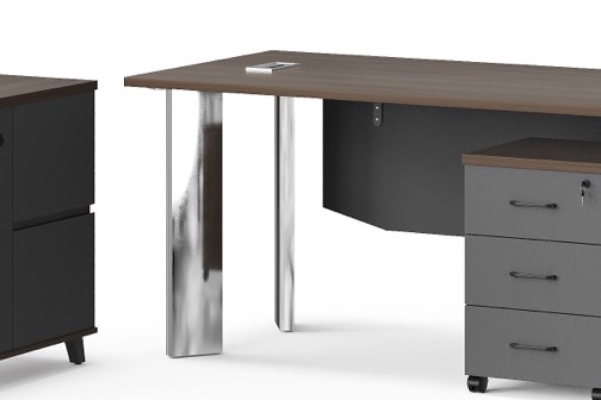 Meja Direktur L-Shape G28 Kaki Chrome + Kabinet — detail fitur 2