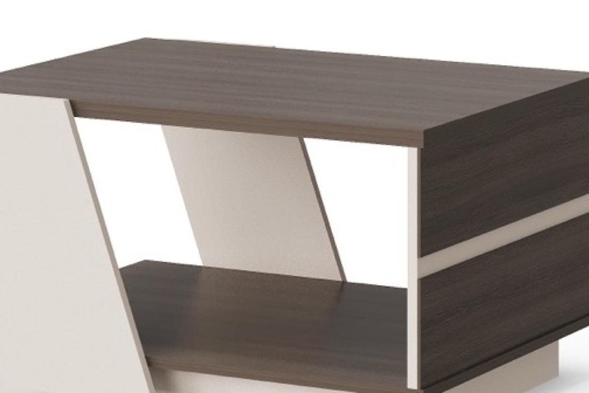 Meja Kopi Kantor G28 Panel Melengkung + Rak Bawah — detail fitur 2