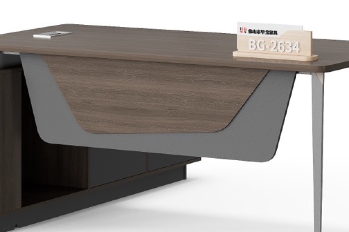 Meja Direktur L-Shape G28 Panel Lengkung + Kabinet — detail fitur 2