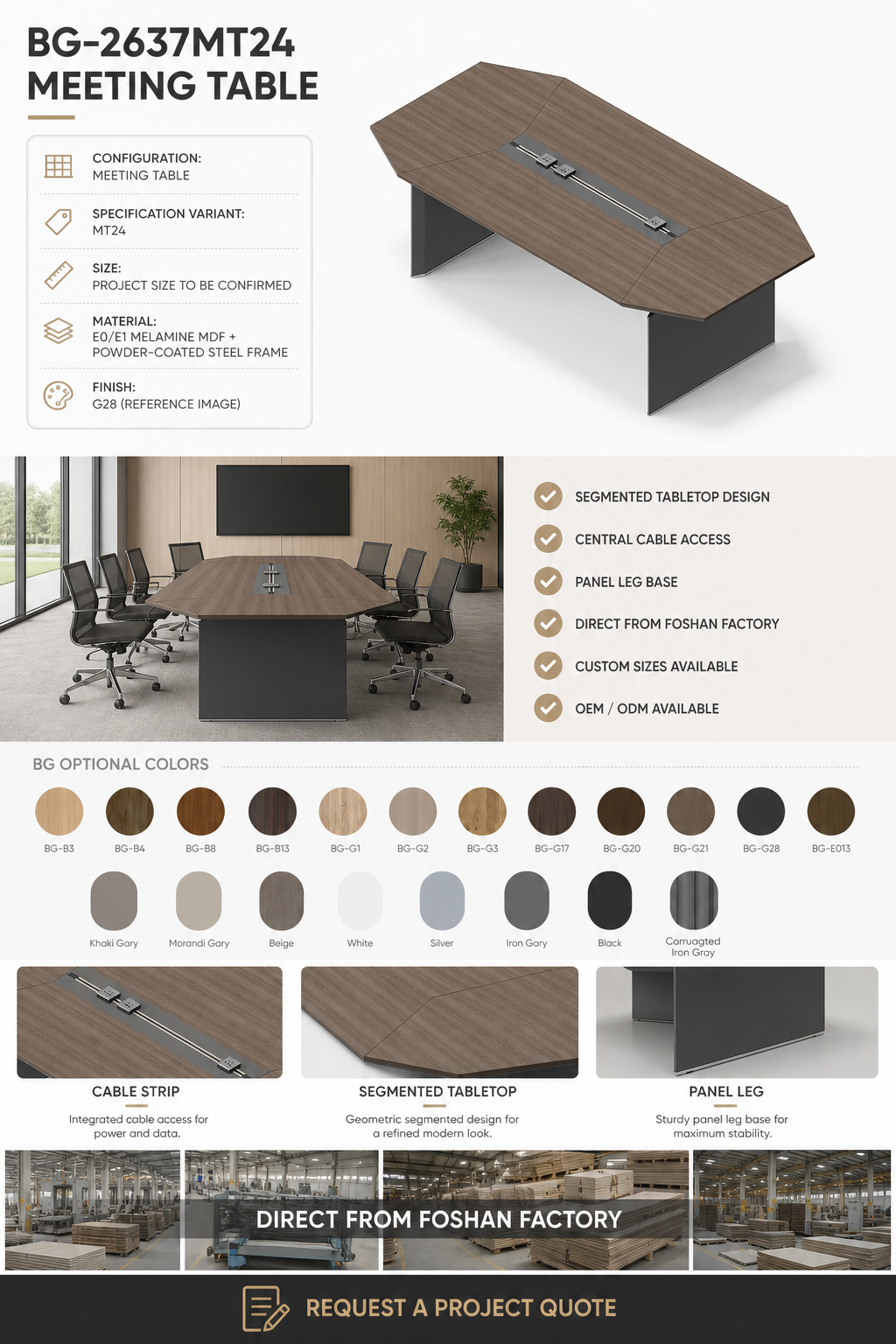 Oval Meeting Table — BG-2637MT24 detail